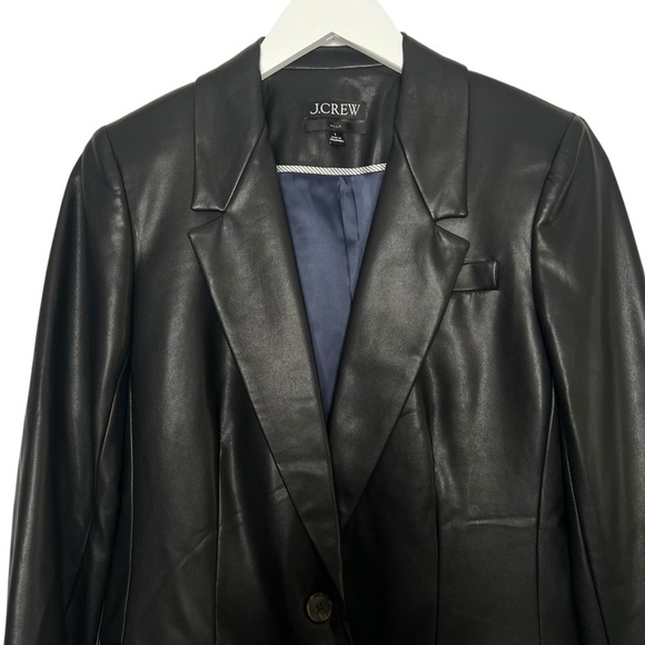 J Crew Willa Faux Leather Blazer Black Size 2 NEW - Picture 8 of 14